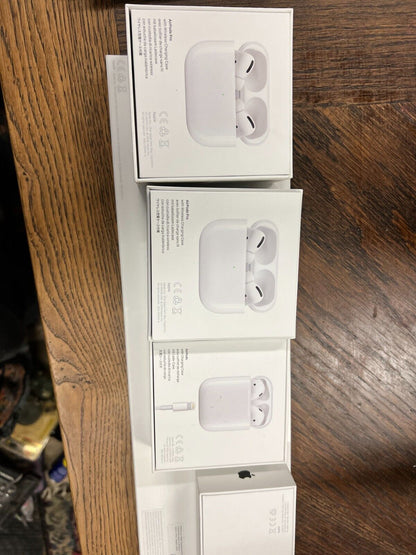 Bundle lot of Apple Product Boxes and two Airpods with charger