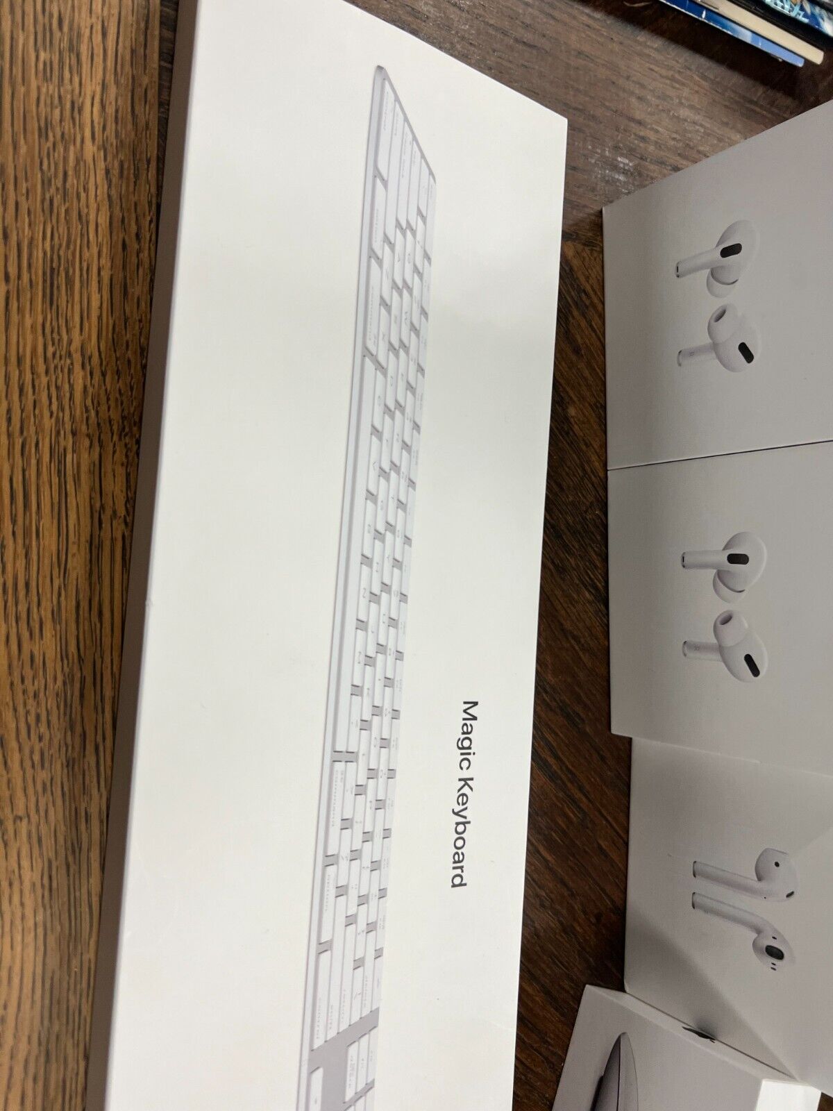 Bundle lot of Apple Product Boxes and two Airpods with charger