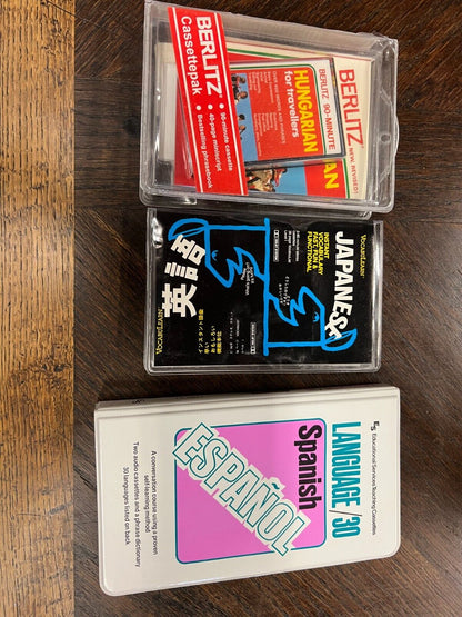 Vintage lot of 3 Language Courses - Berlitz Hungarian Japanese and Spanish!