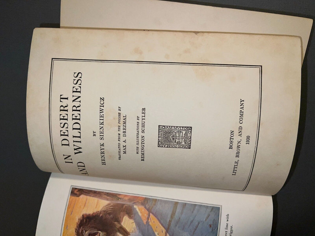  Desert and Wilderness BY Henryk Sienkiewicz *RARE Vintage 1937 HC edition