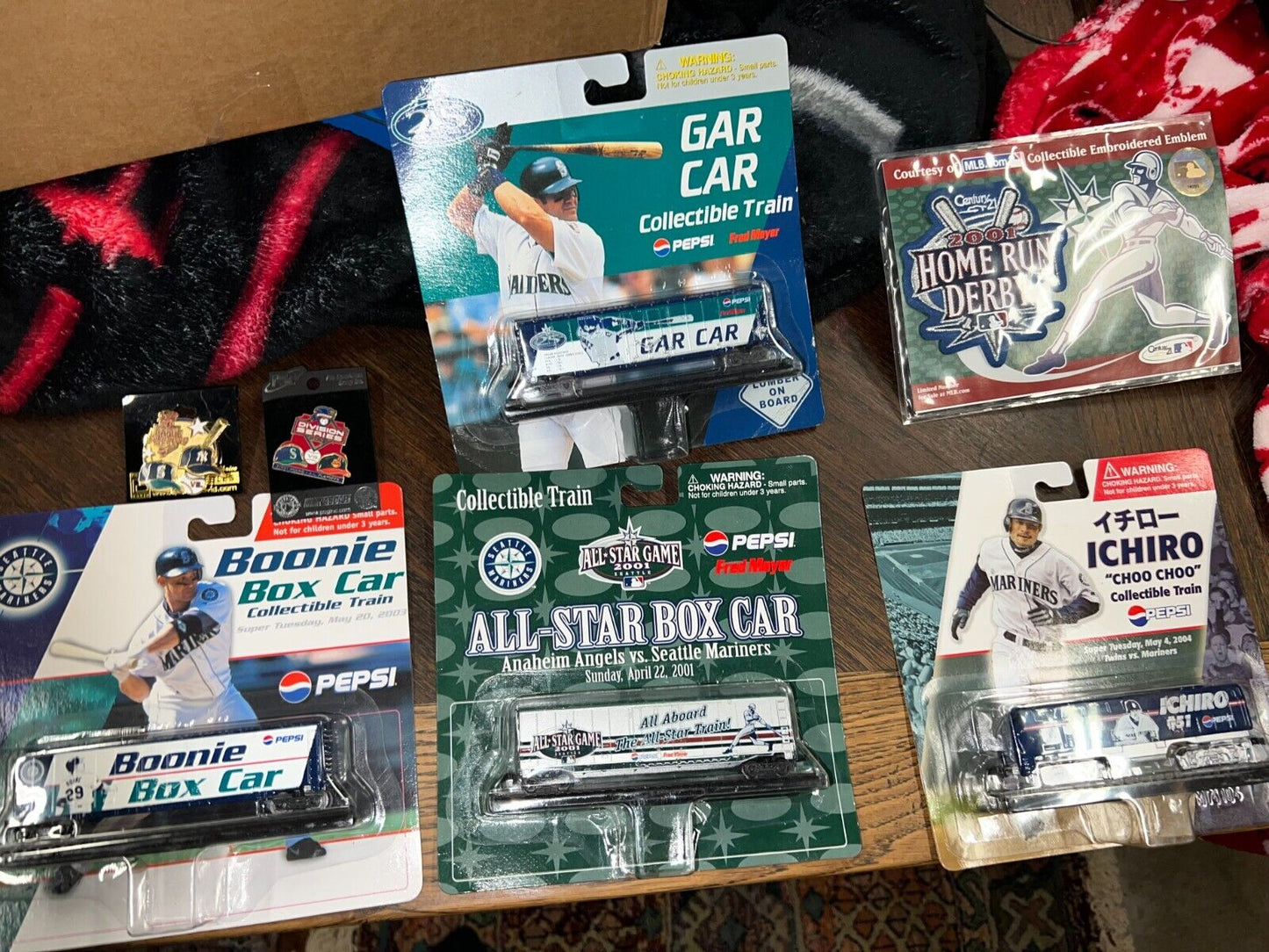 5 SGA Seattle Mariners Train Cars 2001 To 07 Ichiro Boonie Gar All-Star Pins